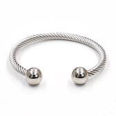 Freya Bracelet - Bull Ring - Silver Steel - 16cm - 23cm uitrekbaar - Heren armband - Cadeau voor man - vader cadeautjes - Sieraden voor mannen