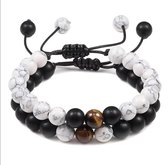 Trendy Afstand Armband | Natuursteen Koppels | 2  | Cadeau voor Hem en Haar | Liefde | Sieraad Kerst / Sinterklaas / Feestdagen