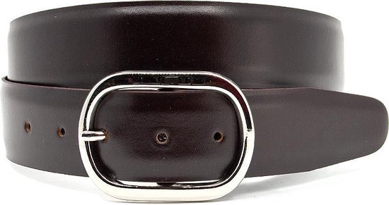 JV Belts Dames riem bruin - dames riem - 4 cm breed - Bruin - Echt Leer - Taille: 85cm - Totale lengte riem: 100cm