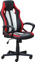 RacingFun kantoorstoel zwart, rood, wit.