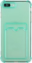 TPU Dropproof beschermende achterkant met kaartsleuf voor iPhone 8 Plus / 7 Plus (groen)