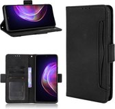 Voor vivo V21 5G/4G Huid Voelen Kalf Patroon Horizontale Flip Lederen Case met Houder & Kaartsleuven & Fotolijst (Zwart)