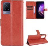 Voor vivo V21 4G/5G Crazy Horse Textuur Horizontale Flip Lederen Case met Houder & Kaartsleuven & Lanyard (Bruin)