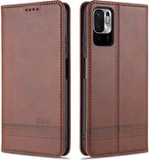 AZNS Xiaomi Redmi Note 10 5G/Poco M3 Pro Wallet Bookcase Coffee