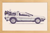 JUNIQE - Poster met houten lijst DeLorean-tijdmachine - Back to the