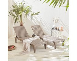 sweeek - Set van 2 verstelbare ligstoelen pia - kunststof