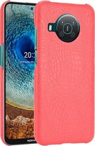Nokia X20 Hoesje - Mobigear - Croco Serie - Hard Kunststof Backcover - Rood - Hoesje Geschikt Voor Nokia X20