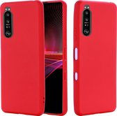 Sony Xperia 1 III Hoesje - Mobigear - Rubber Touch Serie - Hard Kunststof Backcover - Rood - Hoesje Geschikt Voor Sony Xperia 1 III