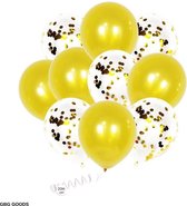 GBG 20 stuks Goud Ballonnen met Lint – Decoratie – Feestversiering - Papieren Confetti – Gold - Gold Latex - Verjaardag - Bruiloft - Feest