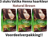 Dabur Vatika Henna Hair Colour - Haarverf - Haarkleur - Natural Brown - 3 stuks