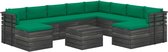 Medina 11-delige Loungeset met kussens pallet massief grenenhout