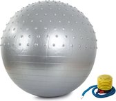 Fitness bal NOP - Yoga bal - Pilates bal - Gymbal - Zitbal - Zwangerschapsball 65 cm plus pomp GRIJS