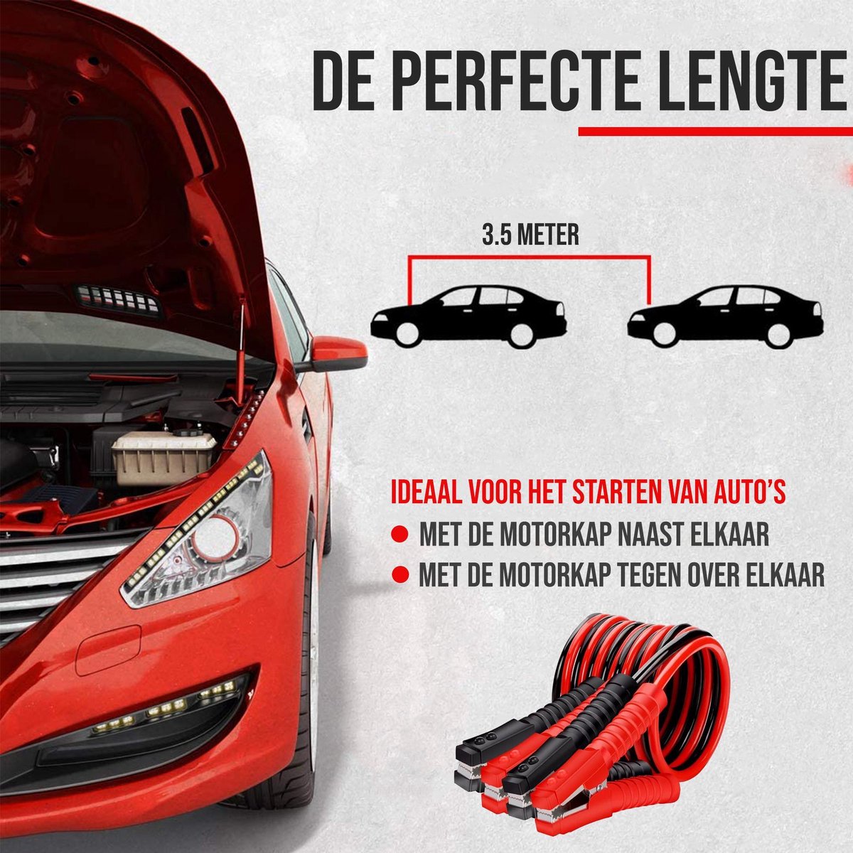 BLACK & DECKER Starthilfekabel 16mm² 3m - Für Auto & Motorrad