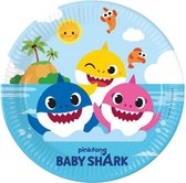 Procos Feestborden Baby Shark Junior 23 Cm Papier Blauw 8 Stuks