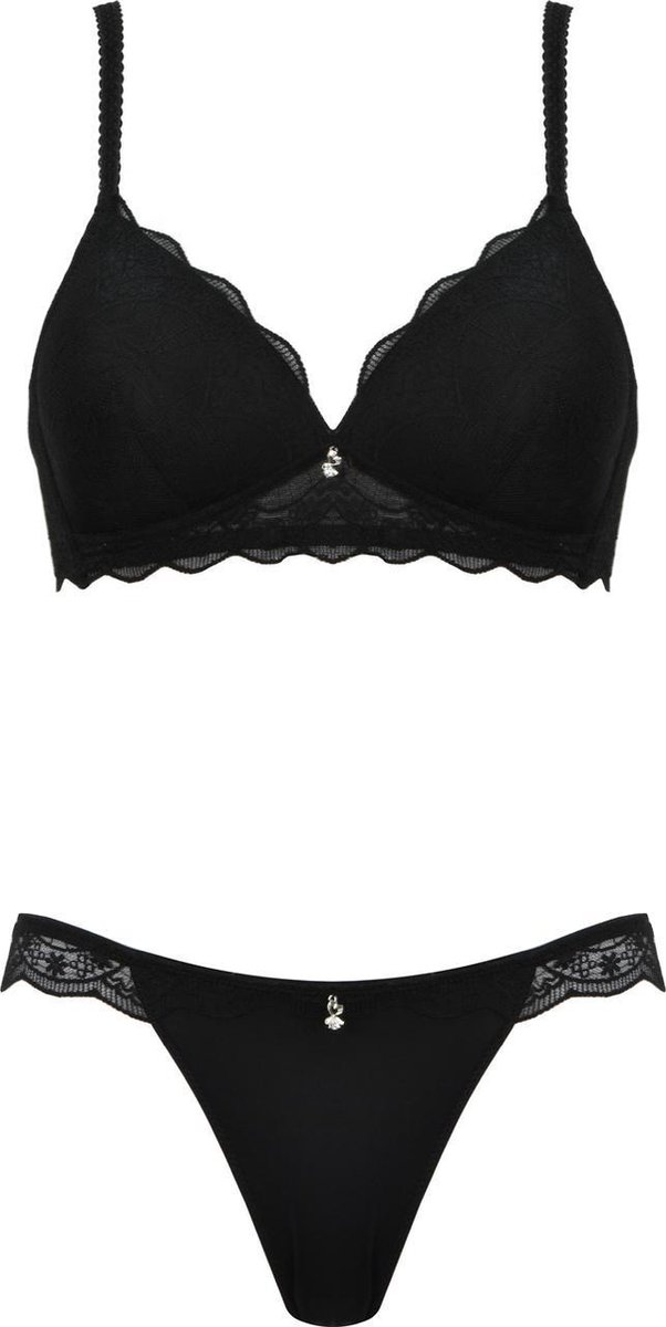 Naturana padded kanten soft BH zonder beugels maat 70D zwart