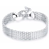 Argent sterling 925 - Bracelet porte-bonheur - Bracelet manchette tressé - Femme - Bijoux doux