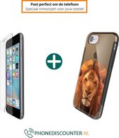 iphone 8 beschermhoes | iPhone 8 case | iPhone 8 hoes leeuw bruin | hoesje iPhone 8 apple | iPhone 8 hoes cover hoesjes + iPhone 8 Screen Protector Glas Screenprotector