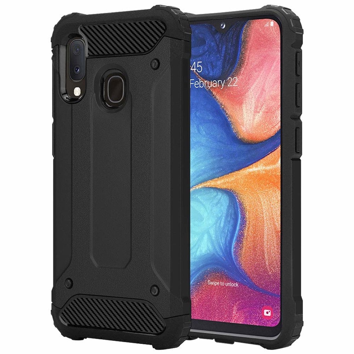Ntech Armor Hoesje Geschikt Voor Samsung Galaxy A20e - Zwart