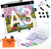 Happy Painter® - A3 LED Lightpad Set tekenbord / Diamond Painting  - Incl. XL Sorteerdoos 56 vakjes. standaard & USB stekker - Lichtbak Voor Tekenen - Dimbaar