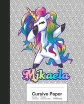 Cursive Paper: MIKAELA Unicorn Rainbow Notebook