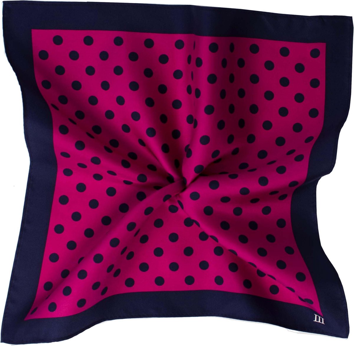 TRESANTI | YARO I Zijden fuchsia pochet met Navy stippen | Fuxia