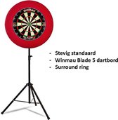 Dragon darts - Portable dartbord standaard pakket - inclusief Winmau Blade 6 - dartbord - surround ring - rood