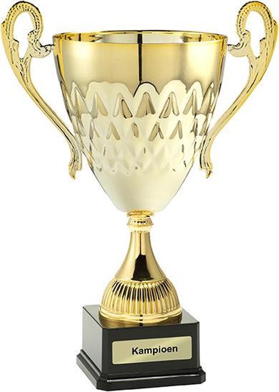 Trofee beker kampioen-26,5 cm- goud-cup met oren- | bol.com
