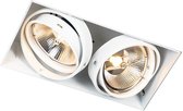 QAZQA oneon trimless 111 - Moderne Inbouwspot - 2 lichts - L 29.9 cm - Wit -  Woonkamer | Slaapkamer | Keuken