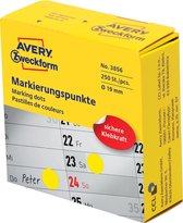 Avery marking dots, diameter 19 mm, rol met 250 stuks, geel