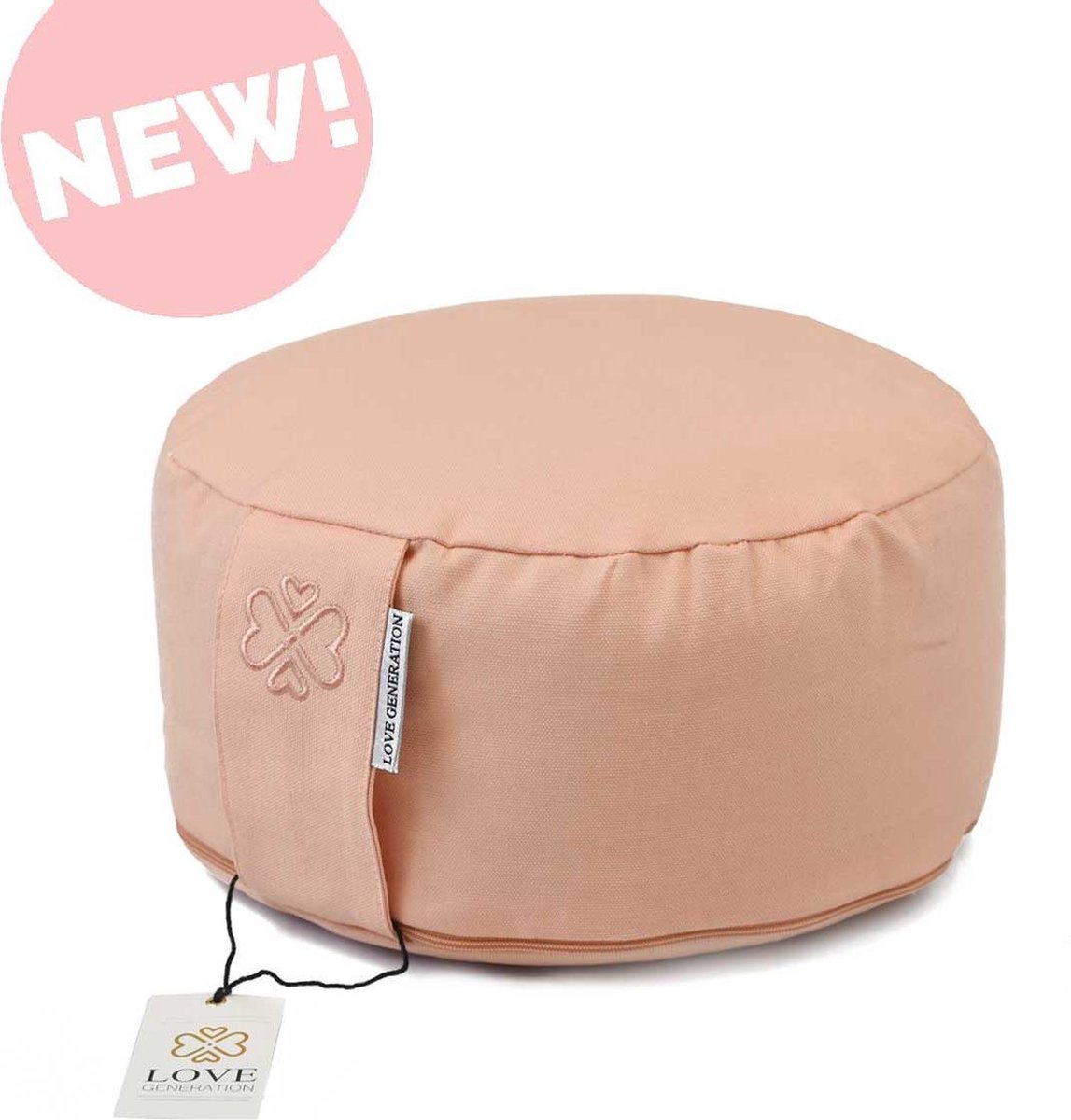 Love Generation Meditatiekussen Yoga Kussen Rond Pretty Peach