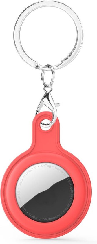 By Qubix AirTag case gel series - sleutelhanger met ring - rood