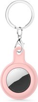 By Qubix AirTag case gel series - sleutelhanger met ring - licht roze