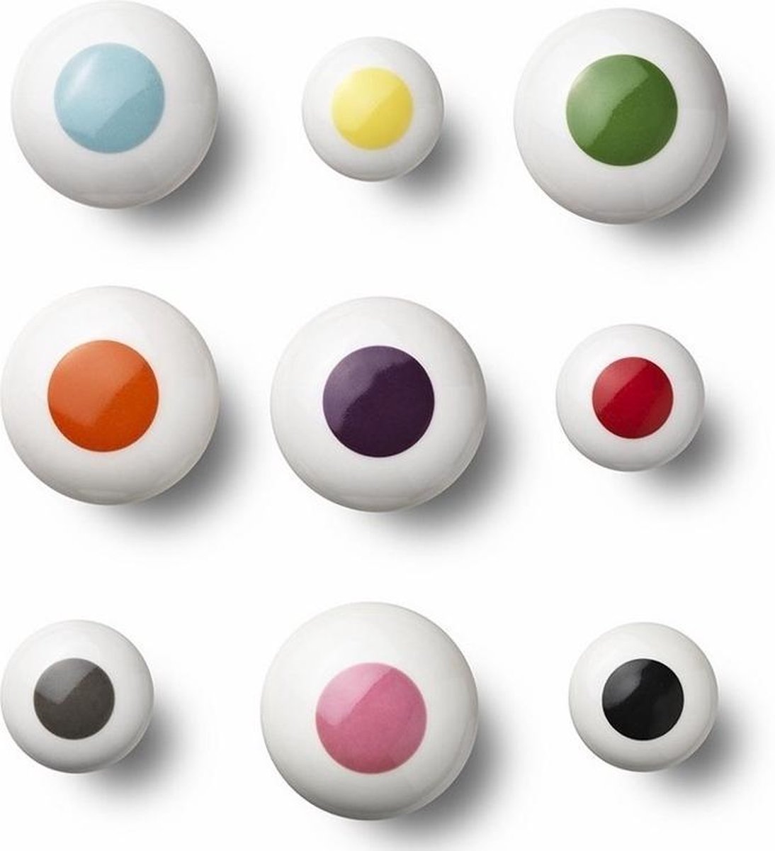 Ann Black Dots - Deurknop - Middel - Blauw
