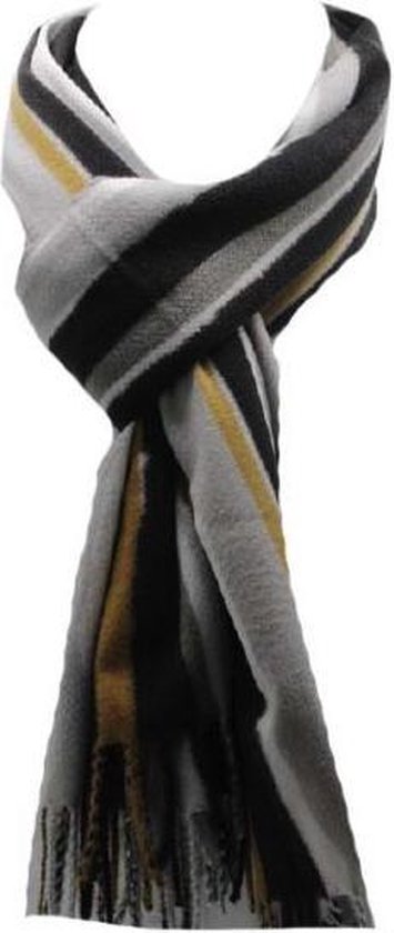 zonnebloem Opschudding Madison Heren sjaal met zwart, grijze strepen | bol.com