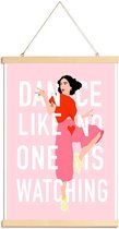 JUNIQE - Posterhanger Dance Like -30x45 /Rood & Roze