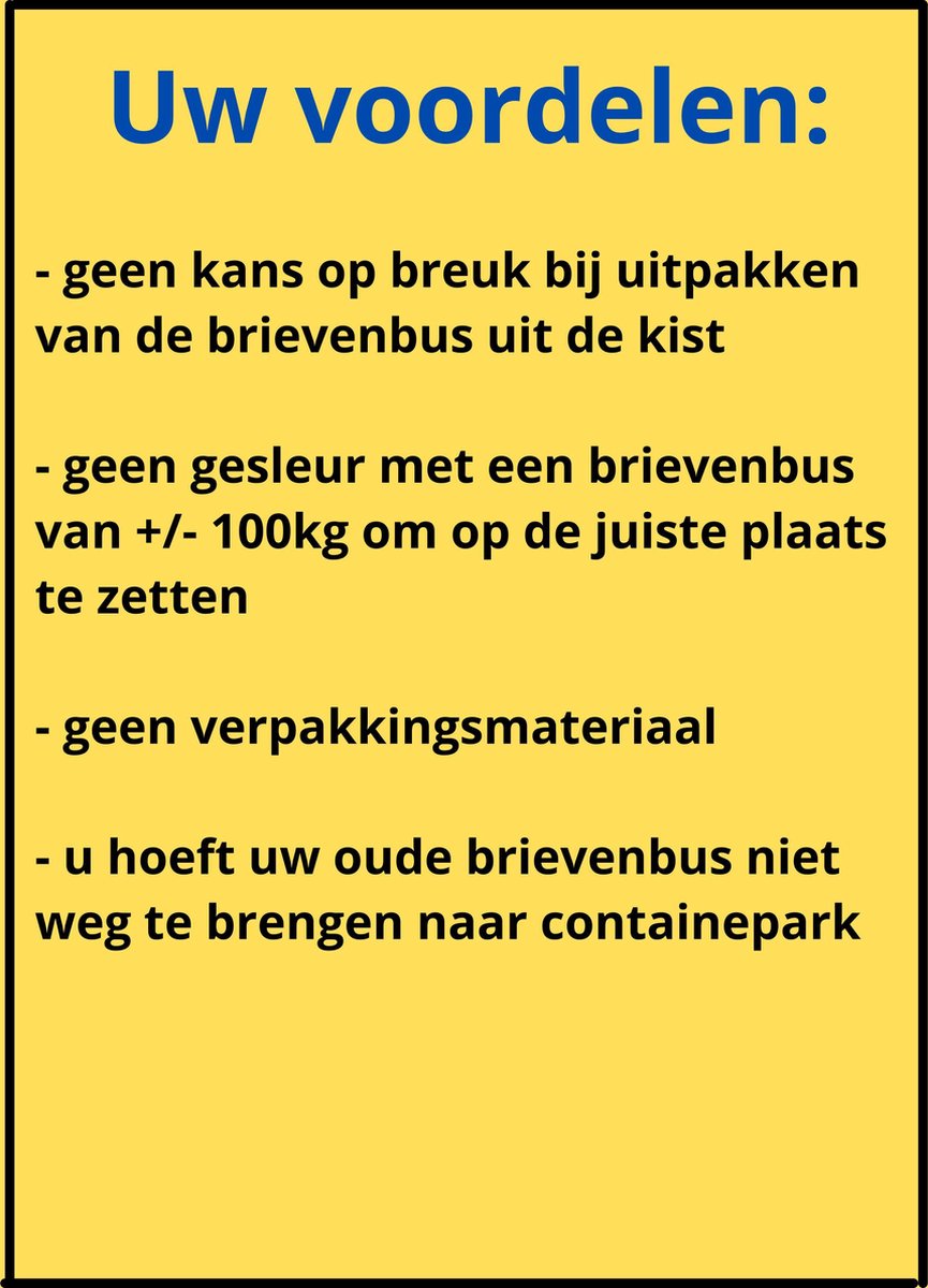 Postboxstore Vrijstaande Brievenbus Hasselt - Inclusief Plaatsing - Retour  Oude... | bol.com