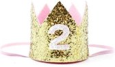 Haarkroon|kroon|2 jaar|verjaardag|goud|glitters|prinses