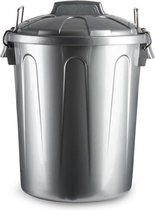 Wooners - Vuilbak met deksel | Vuilnisbak | Afvalbak | 21L (liter) | Afneembaar deksel | Ø33.8 x H42.2 cm | Grijs