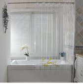 Rideau de douche transparent WiseGoods Premium - Accessoires de vêtements pour bébé de salle de bain - 120x200 - Rideau de salle de bain - Avec Bagues