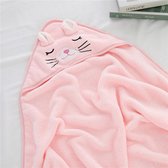 Baby Omslagdoek | Comfortabel en warm - Roze - Wikkeldoek - Omslagdoek - Wrapper - Badcape - diertjes