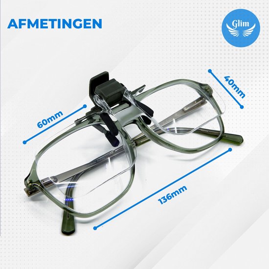 Civic Snel Hijgend Glim® Originele Vergrootglas bril - Overzetbril – Overzet Loepbril – Loep  bril met... | bol.com