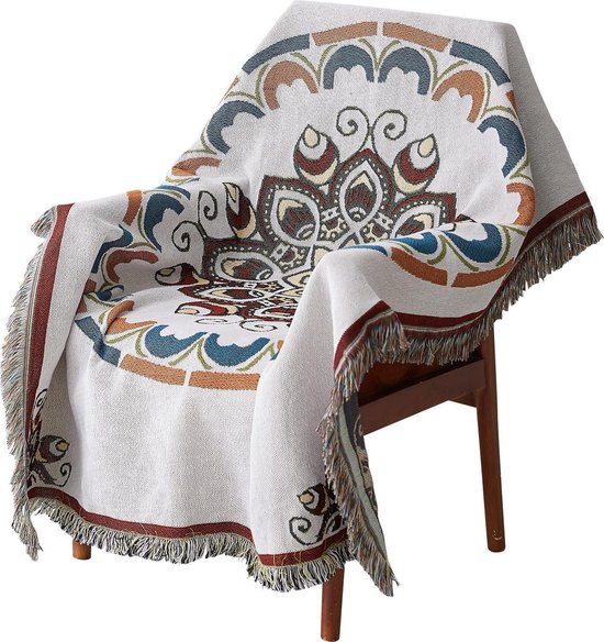 Plaid bankhoes deken zetelhoes kleed tapijt stoelhoes - Raw house ® woonkamer bohemian decoratie