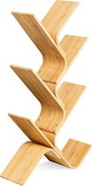 Navaris boekenkast - Bamboe boekenrek - 108 x 59 x 20 cm - Open kastje voor boeken, cd's, tijdschriften en decoratie - Boekenplank boomvorm