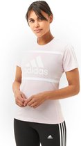 Adidas Essentials Colorblock Logo Shirt Roze Dames - Maat S