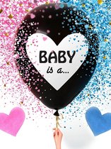 Gender Reveal Ballon met Roze en Blauwe Versiering confetti Boy or Girl Babyshower Decoratie Baby Shower Party Jongen of Meisje Ballon 92 cm
