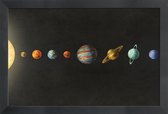 JUNIQE - Poster met houten lijst Solar system -13x18 /Kleurrijk