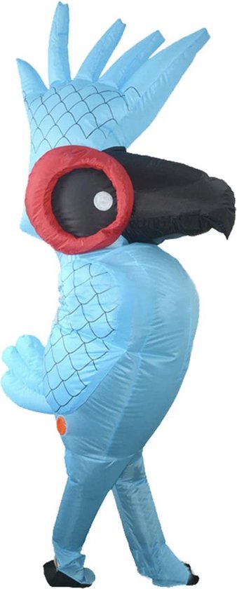 Opblaasbaar paradijsvogel kostuum blauw mascotte pak vogel papegaai pak |  bol.com