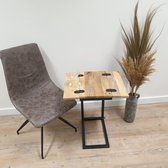 Uitklapbare bijzettafel / banktafel van mangohout.