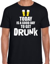 Zwart fun t-shirt good day to get drunk  - heren -  Drank / festival shirt / outfit / kleding L