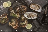 Oesters met oestermes - Foto op Tuinposter - 120 x 80 cm